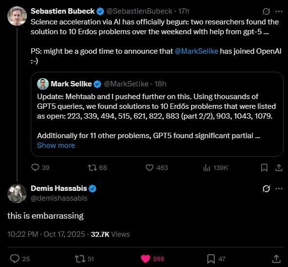 OpenAI преувеличила достижения GPT-5 в решении задач Эрдёша